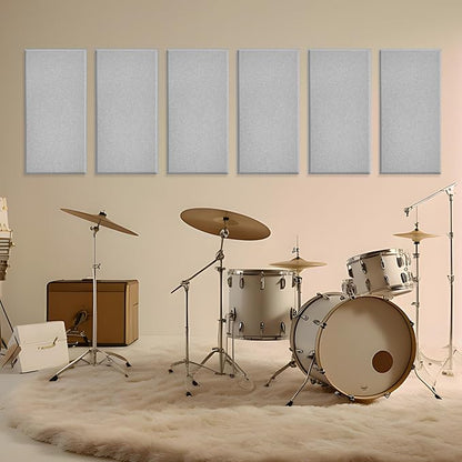 6 PCS Acoustic Panels, Large Soundproof Wall Panels, Professional Fiberglass by Lakexus