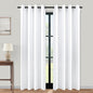 2 Panels Plain White Semi Blackout Curtains 84 Inches Long, Grommet No Non by KOUFALL