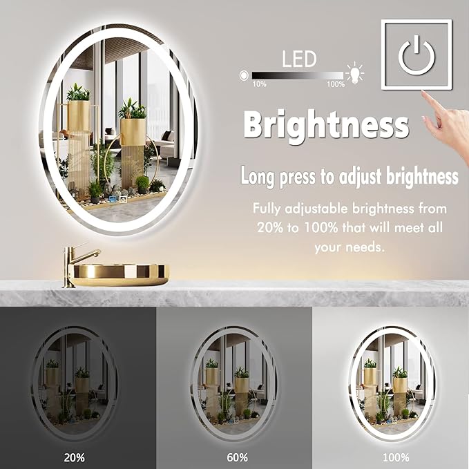 24 x 32 Inch Oval Vanity Mirror - Image 2