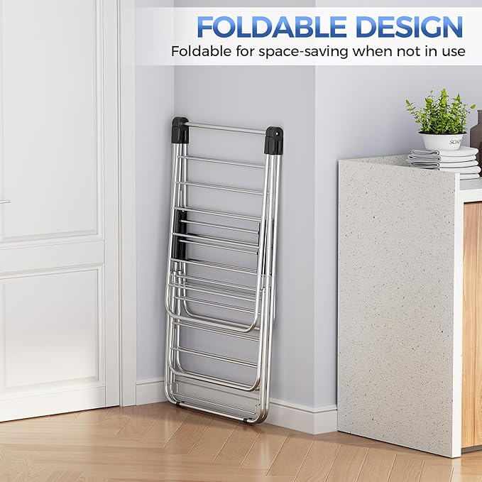 APEXCHASER Clothes Drying Rack, Foldable 2-Level Drying Rack Clothing, - Image 5