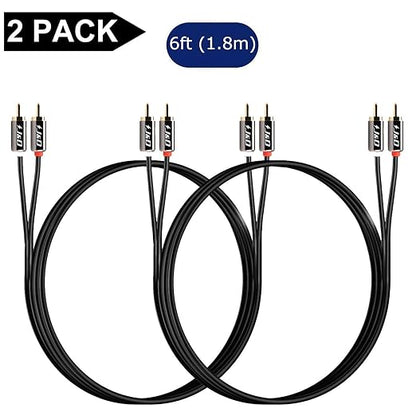J&D RCA Cable, Copper Shell 2RCA Male to 2RCA Male Stereo Audio Cable, 6 Feet - Image 8