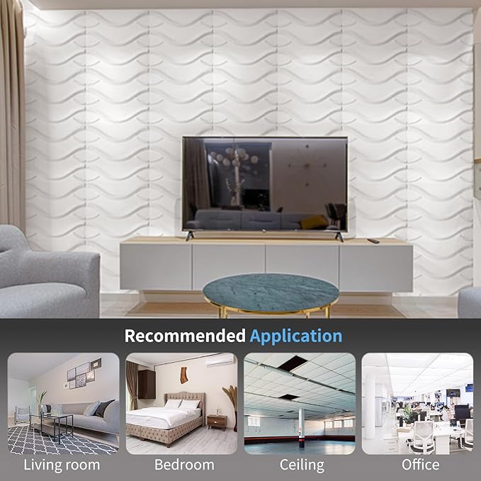 Art3d Decorative 3D Wall Panel, 32 Sq.FT PVC Interior Wall Decor - Image 2