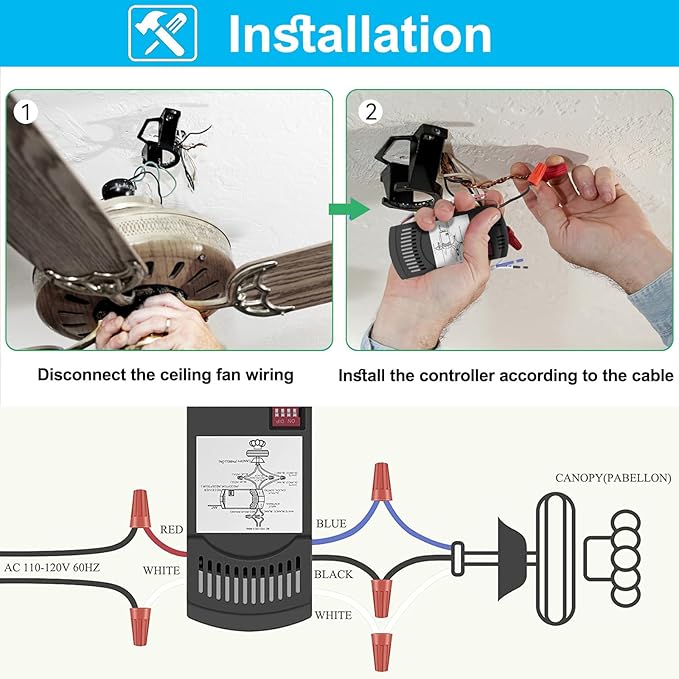 3-Speed Universal Ceiling Fan Remote Control Kit - Image 4