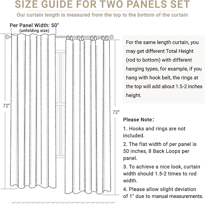 100% Blackout Shield Linen Blackout Curtains - Image 7