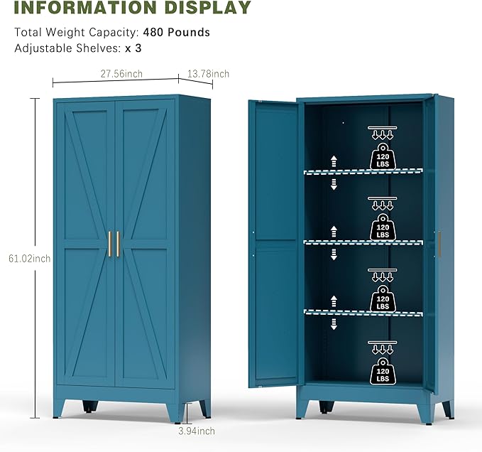 COFaR Home Farmhouse Storage Cabinet - Image 3