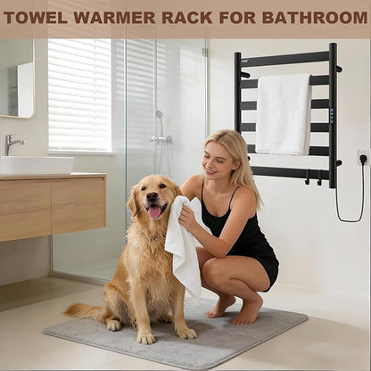 R FLORY Heated Towel Rack for Bathroom, 6 Bar Wall Mounted Towel Warmer Racl - Image 3