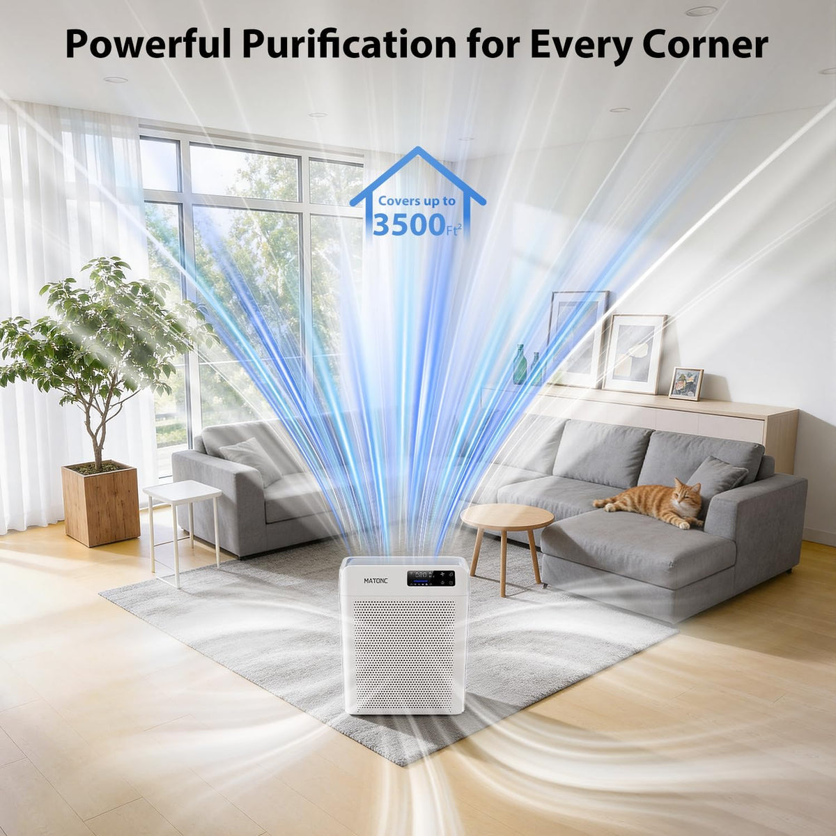 air purifier for home bedroom large rooms up, close-up detail