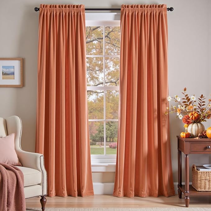 Lazzzy Velvet Blackout Curtains Thermal Insulated Room Window Drapes Super Soft by Lazzzy