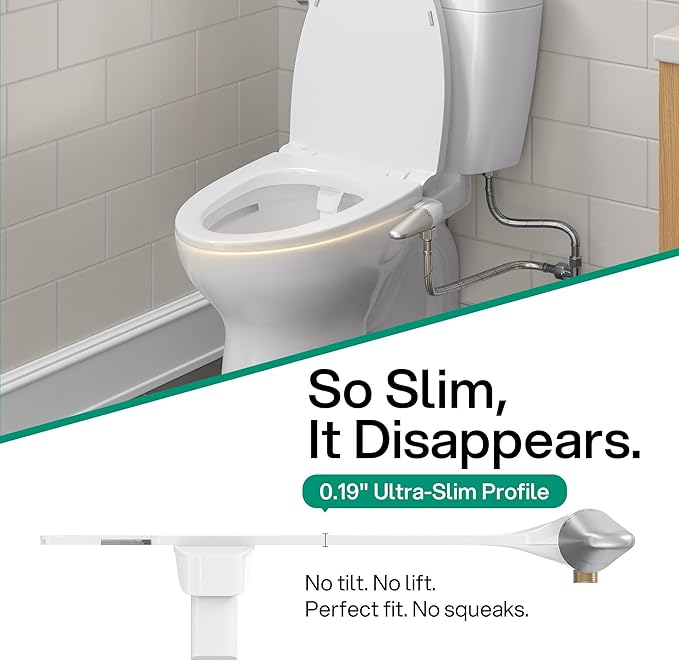 Hansrapo Left-Hand Bidet Attachment – Non-Electric, Ultra-Slim Toilet Bidet - Image 6