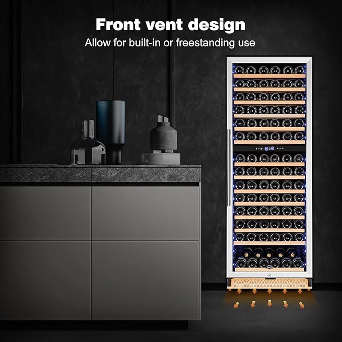 Tylza 24 Inch Wine Fridge Dual Zone, 180 Bottles Wine Cooler Refrigerator - Image 6