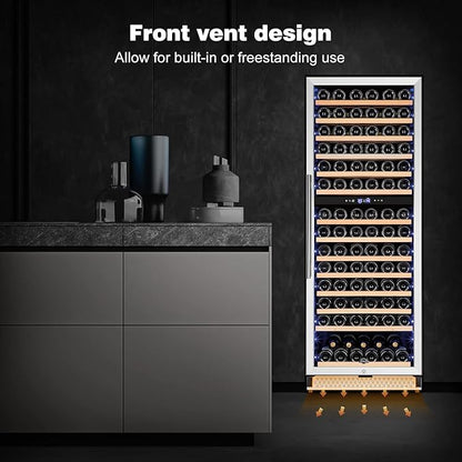 Tylza 24 Inch Wine Fridge Dual Zone, 180 Bottles Wine Cooler Refrigerator - Image 6