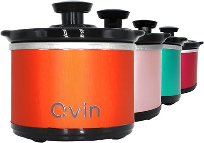 0.65-qt mini Round Slow Cooker, Fondue Melting Pot Warmer by QVIN