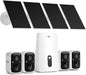 Hiseeu Solar Security Cameras Wireless Outdoor, 4 Cam-Kit, No Subscription by Hiseeu