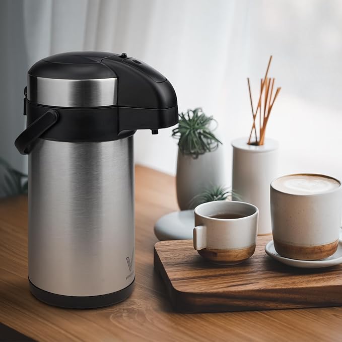 Airpot Coffee Dispenser with Pump - 140 oz Insulated Stainless Steel Coffee - Image 6