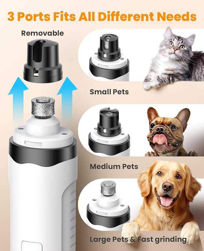 oneisall Dog Nail Grinder and Paw Trimmer Kit 3 in 1 Quiet Rechargeable - Image 5