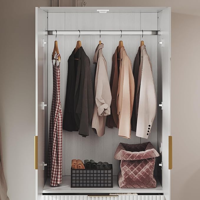 71.7" Wardrobe Armoire Wooden Closet - Image 4