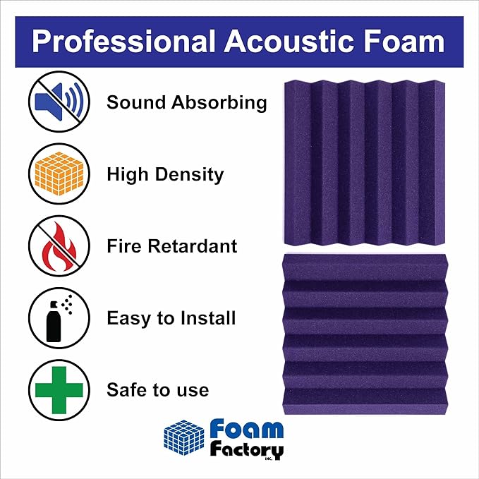 Foam Factory Inc 24 Pack Color Acoustic Foam Panel Studio Soundproofing Wedge - Image 3