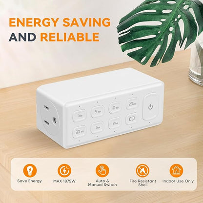 TOPELER Countdown Timer Dual Outlet, Programmable Electrical Timers Outlets - Image 7