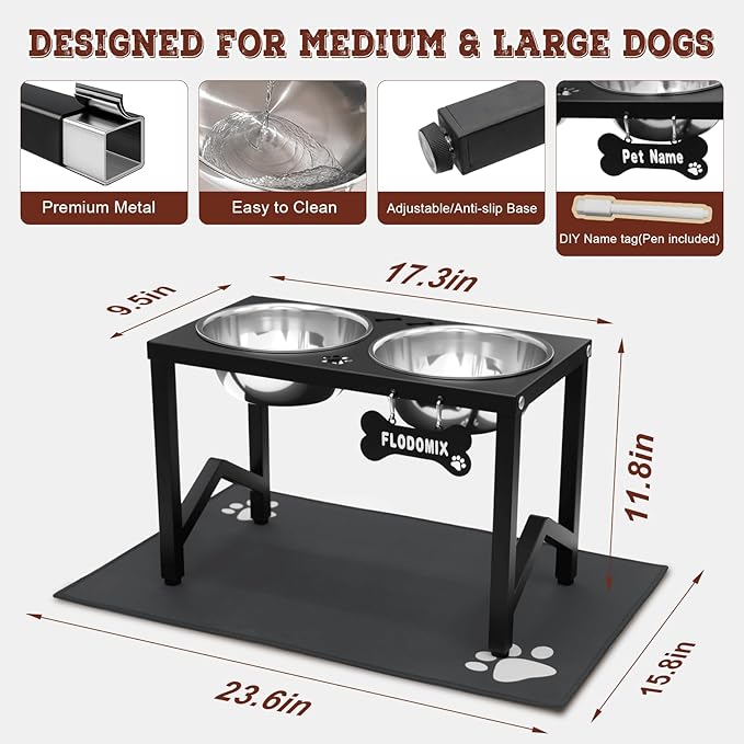 Elevated Dog Bowls, Metal Raised Dog Bowl Stand - Image 3