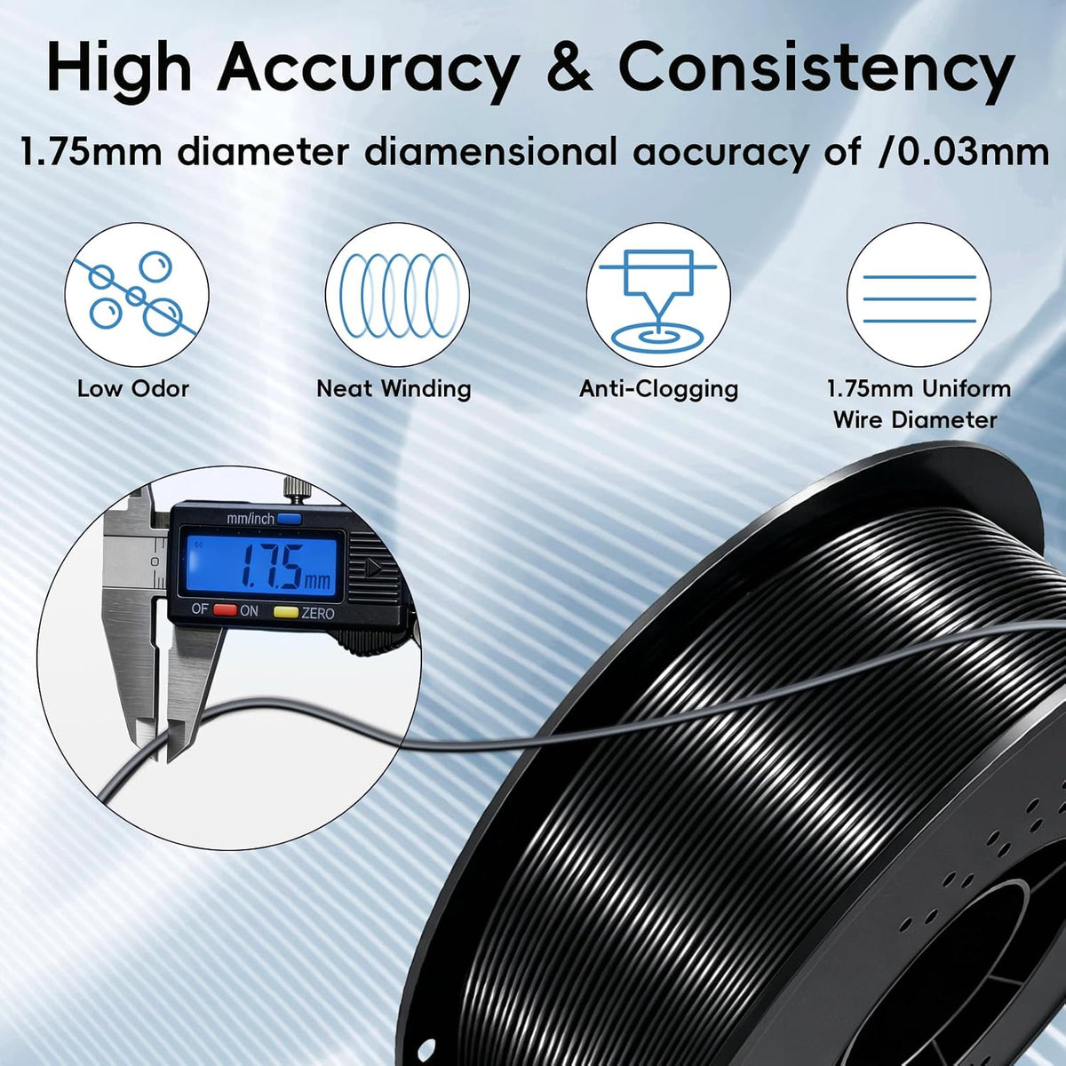UGUESS Silk PLA+ 3D Printer Filament Bundle, 1.75mm Shiny Silk PLA+, 250g×8