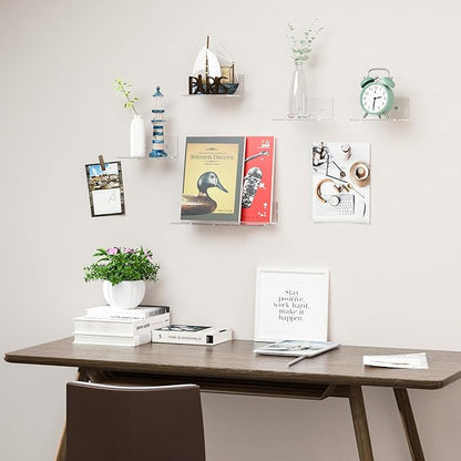 6 Inches Clear Small Wall Shelves, Acrylic Floating Shelf - Image 5
