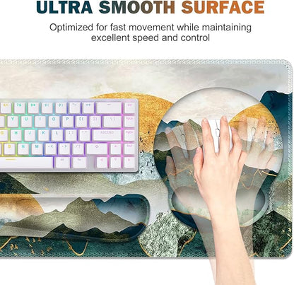 Gaming Mouse Pad, Large Desk Mat, Cute Desk Pad Protector, 4in1 XXL Mousepad - Image 4
