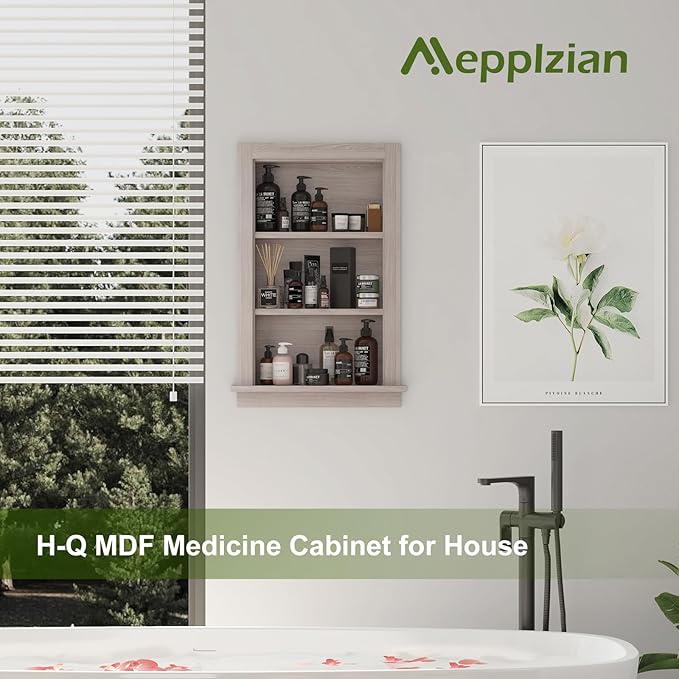 Recessed Medicine Cabinet, Fully Assembled 14x24 Recessed Wall Niche Insert - Image 5