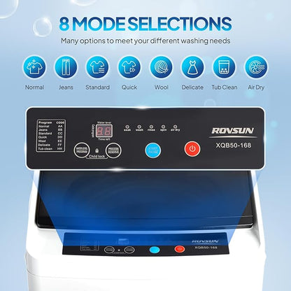 ROVSUN 17.8LBS Portable Washing Machine, Full-Automatic Electric Laundry Machine - Image 3