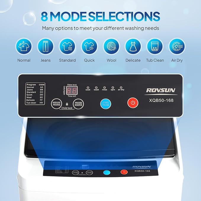 ROVSUN 1.5CuFt Portable Clothes Dryer and 17.8LBS Full-Automatic Washing - Image 8
