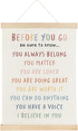 SereneHanctuary Boho Inspirational Classroom Wall Art Decor, Before You Go Be Sure to Know Positive Daily Affirmation Poster Hanger Frame for Classroom Kids Room Playroom Decor, 12x16 Inch