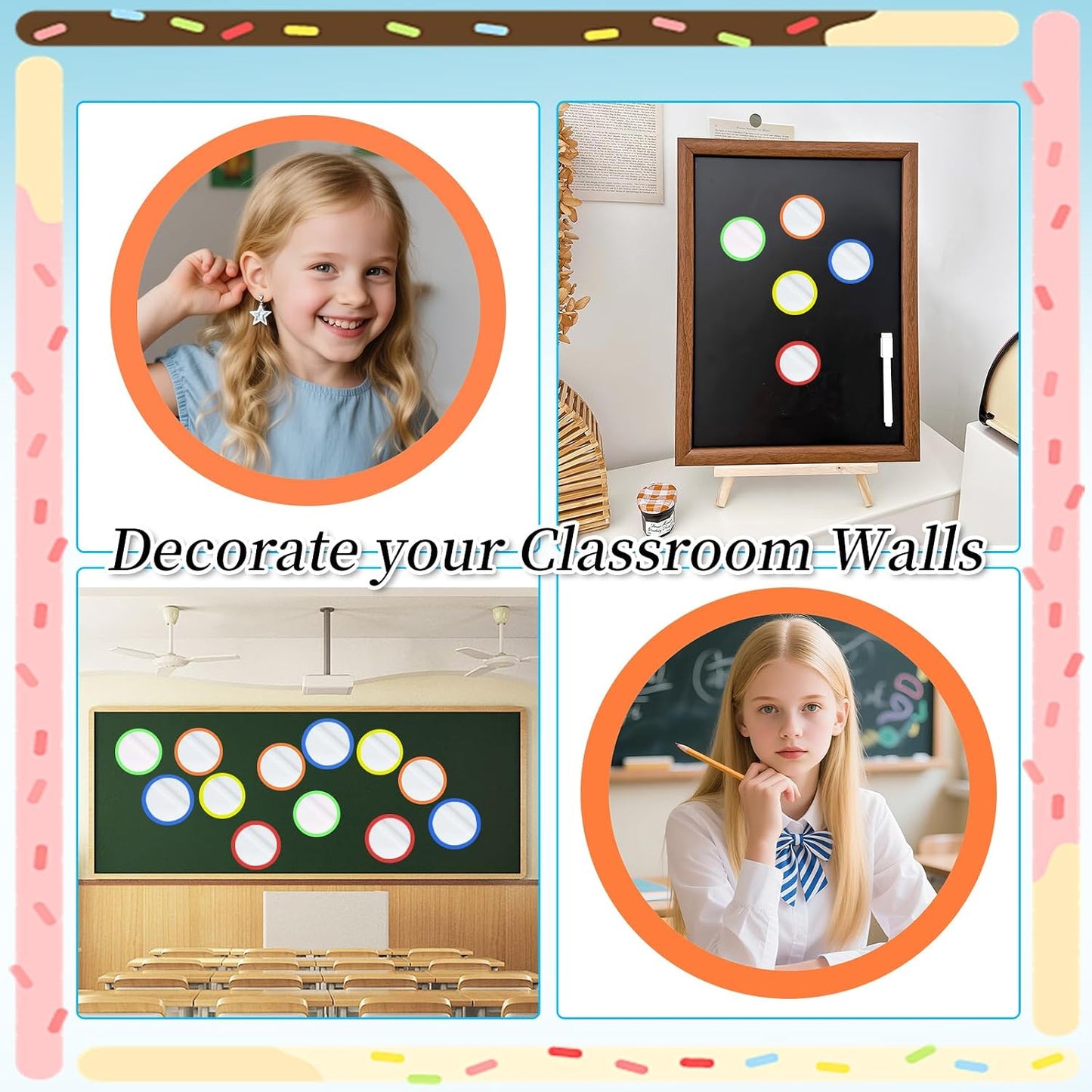 5 Pcs Small Mirrors for Kids Unbreakable Shatter Proof Mirror 4.8 x 4.8 Inches Round Plastic Safe Shatter Proof Mirrors for School Classroom DIY Crafts (Bright)