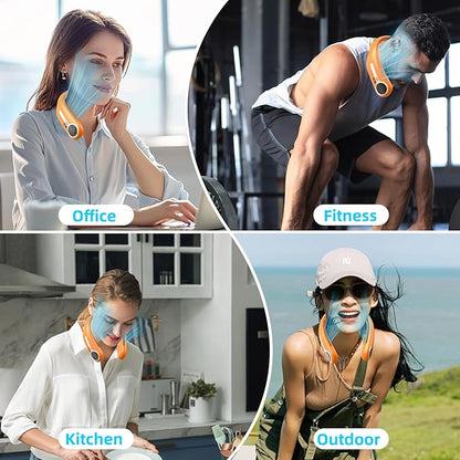 Portable Neck Fan, Hands Free Personal Wearable Bladeless Fan, 6000mAh USB - Image 4