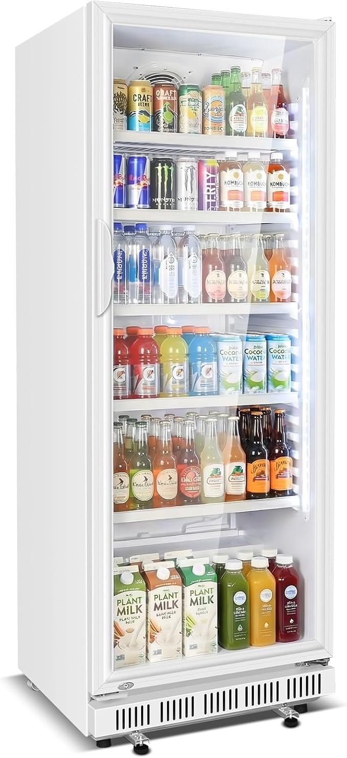 Commercial Beverage Refrigerator, 24.5" Glass Door Display Fridge, 15 Cu.Ft by Velivi-SpecialistinFridge
