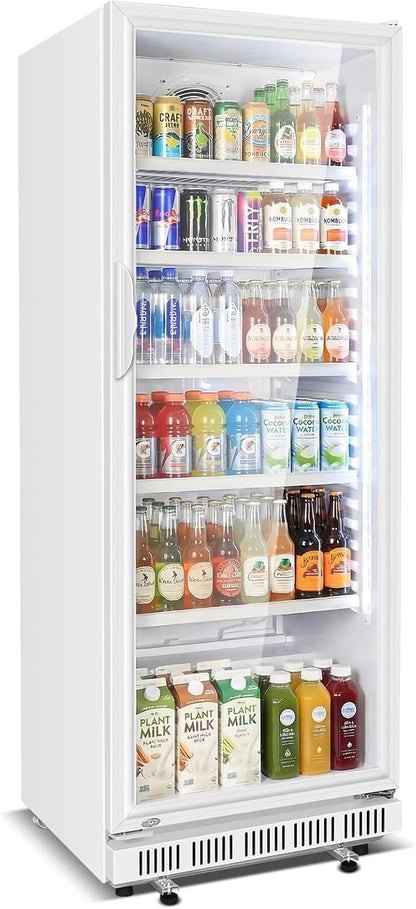 Commercial Beverage Refrigerator, 24.5" Glass Door Display Fridge, 15 Cu.Ft by Velivi-SpecialistinFridge
