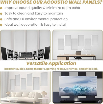 6 PCS Acoustic Panels, Large Soundproof Wall Panels, Professional Fiberglass - Image 6