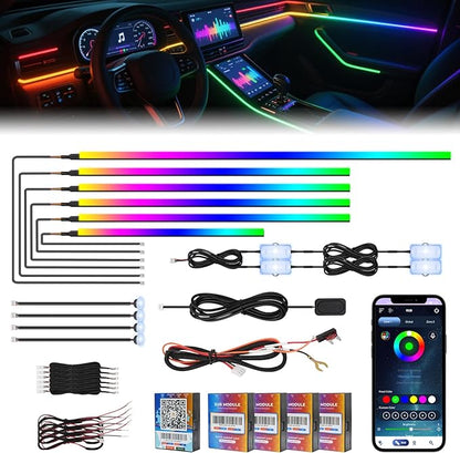 2026 Upgraded Dreamcolor Acrylic Interior Car LED Strip Light by AMKI