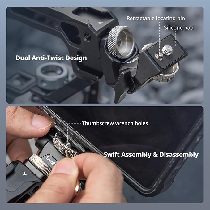 SMALLRIG Top Handle with Monitor Mount Kit, with 3/8"-16 Locating Holes - Image 7
