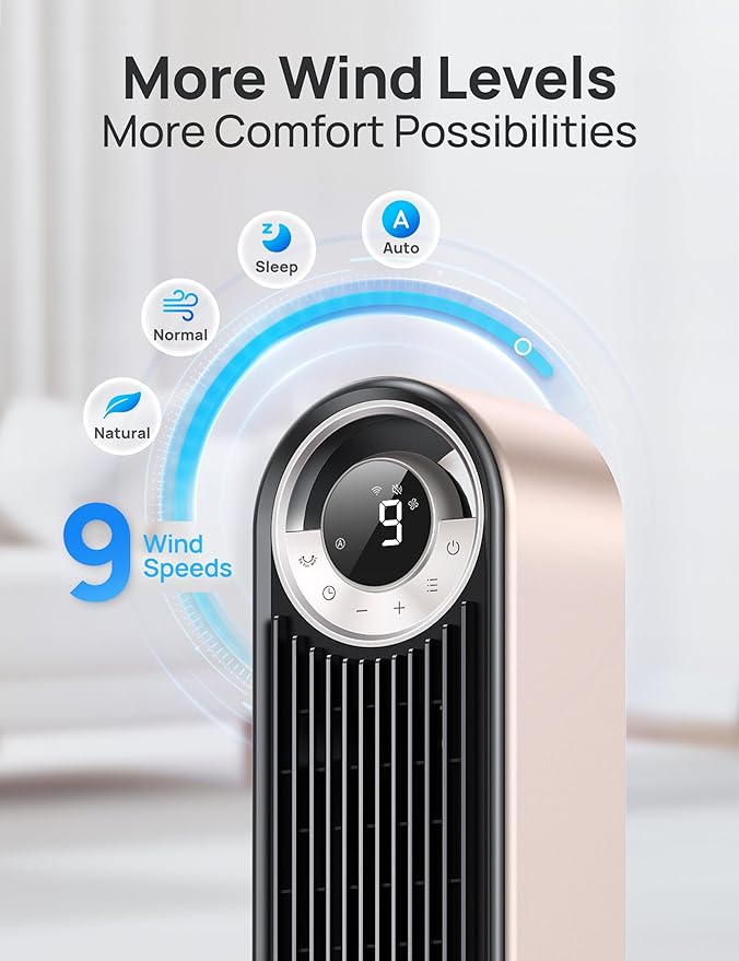 Dreo Tower Fan for Bedroom, 90° Oscillating Standing Fan - Image 4