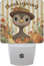Pigsaly Led Night Light Thanksgiving Cute Turkey Autumn Pumpkins Carrots by Pigsaly