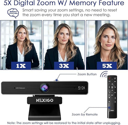 NexiGo Zoom Certified, N950P 4K Zoomable Webcam, RF Remote, Sony_Starvis Sensor - Image 6