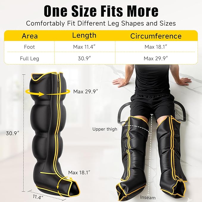 Air Compression Leg Massager, Professional Sequential Foot & Full Leg Massager - Image 4