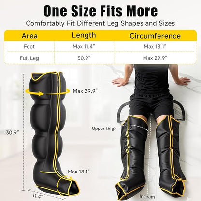 Air Compression Leg Massager, Professional Sequential Foot & Full Leg Massager - Image 4