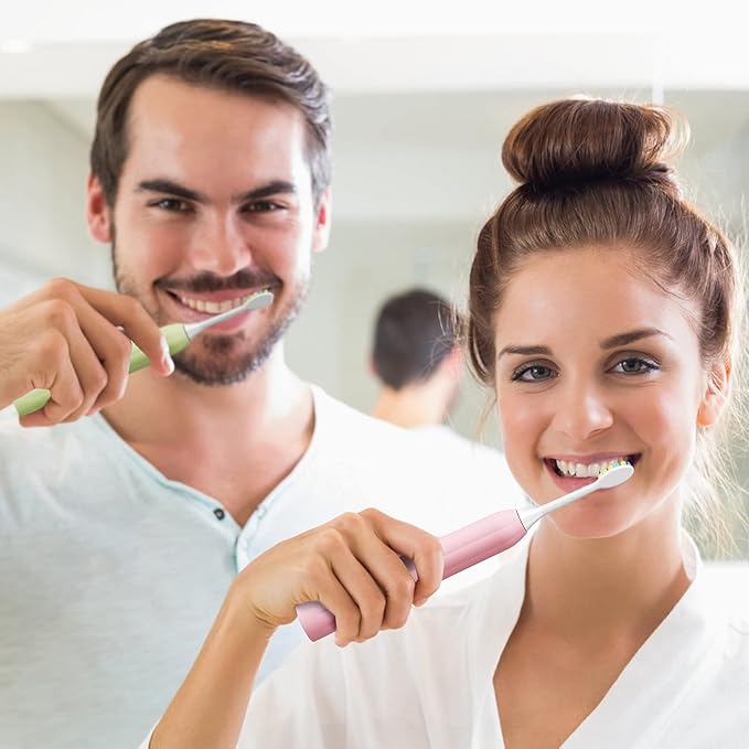 7AM2M Rechargeable Sonic Electric Toothbrush 2 Pack, Soft Toothbrushes - Image 6