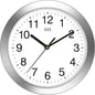 HITO 10 Inch Silent Wall Clock Battery Operated Non Ticking Glass Cover Silver by hito