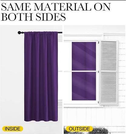 NICETOWN RV Blackout Curtains for Camper Windows, Royal Purple, Kitchen Curtains - Image 5