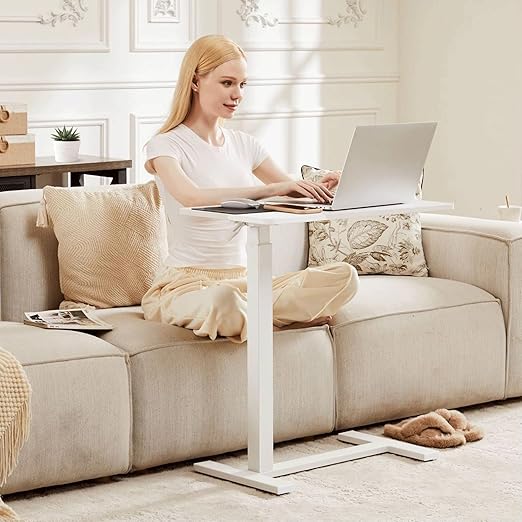 Mobile Bed Laptop Desk with Lockable Wheels and Height Adjustment Function - Image 2