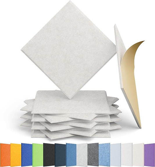 Amantech 12 Pack Acoustic Panels Self Adhesive Sound Proof Foam, High Density by Amantech