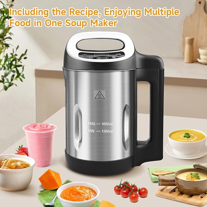 Homtone 1.6L Soup Maker, Stainless Steel Soup Making Machine - Image 7