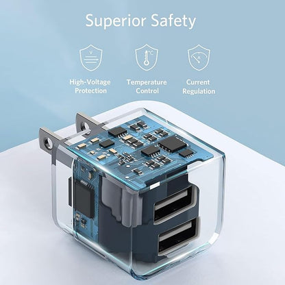 USB Wall Charger, Charger Block, Dual A Port Plug Cube, Power Adapter Charging - Image 4