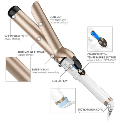 Hoson 1 1/2 Inch Curling Iron Large Barrel, 1.5 Inch Long Barrel Curling Wand - Image 6